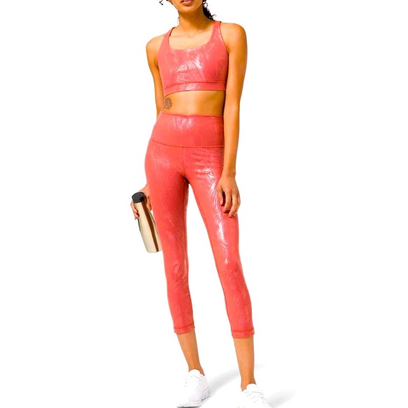 NWOT Lululemon Size2 Wunder Under High Rose Tight Energy Shine Sport Bra Size 4 - Picture 1 of 16